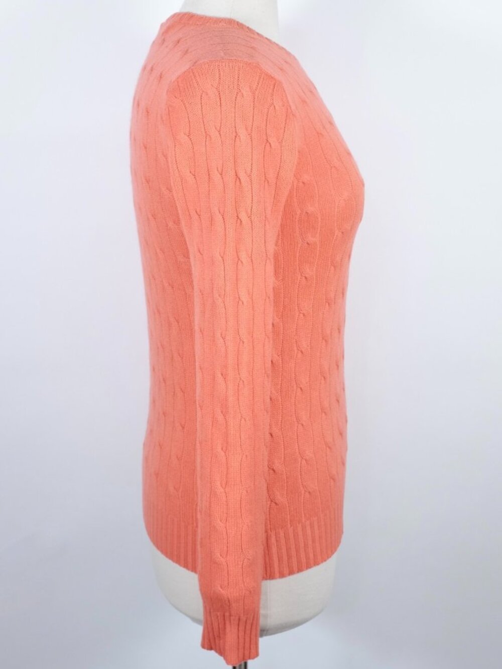 Ralph Lauren Black Label Collection sz L Slim Fit sweater 100% cashmere Coral - Picture 7 of 7